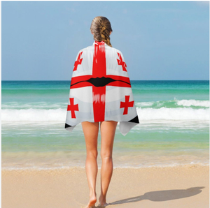 2025 Offre Spéciale été produits Géorgie drapeau Football sport Fitness Gym serviette piscine serviette de plage - Product Image 1