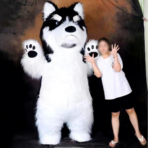 Costume de fourrure 2/2.6m gonflable Huskey chien jouets en mouvement dessin animé mascotte Costume unisexe en <span class=keywords><strong>peluche</strong></span> Huskey <span class=keywords><strong>patrouille</strong></span> chien Costumes pour Cosplay - Product Image 1