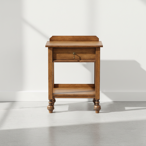 Mesita de Noche Moderna de Lujo MYHOME, Cerrada, de Madera de Roble Macizo, con 1 Cajón, <span class=keywords><strong>Mueble</strong></span> para Dormitorio - Product Image 1
