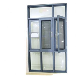 Ventana Corredera Horizontal de Aluminio con Perfil de Vidrio CE y Mosquitera - Product Image 1