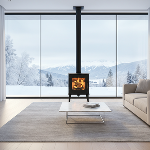 Chimenea Moderna de Doble Pared de Acero para Leña, Modelo Portátil con Calefacción de Fuego Real para Casas Prefabricadas y Tiendas - Product Image 1