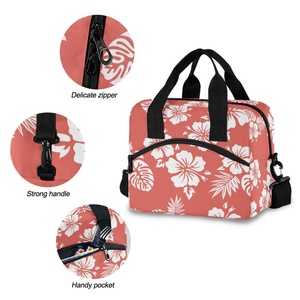 Aloha Hawaii Hot Sale Puakenikeni Print Polyester Cooler Bags Thermal Insulated Lunch Cooler Bag - Product Image 4