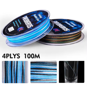 Línea de Pesca Trenzada KEKAXI de 4 Hilos, Color Verde Camuflaje y Azul, 100m, Resistente, 4 Tejidos - Product Image 4