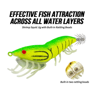 Pesca <span class=keywords><strong>de</strong></span> agua salada hundimiento cebo duro Metal plomo calamar Jigging gancho 11CM 13,2G señuelo <span class=keywords><strong>de</strong></span> camarón luminoso <span class=keywords><strong>pulpo</strong></span> Egi calamar Jig - Product Image 4