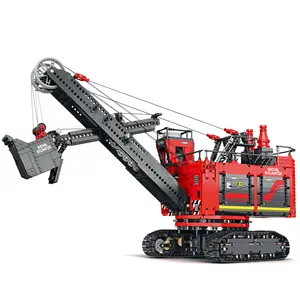 Reobrix-Tractor de la serie de ingeniería 22013-5, modelo eléctrico, rompecabezas para niños, bloques de construcción de partículas pequeñas ensambladas, juguetes para niños