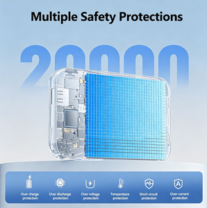 Batterie externe 20000mAh 22.5W à charge rapide avec câbles intégrés doubles, affichage numérique LED pour plusieurs appareils, fourniture OEM - Product Image 5