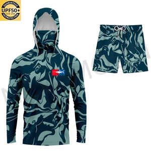 Camisa de Pesca Personalizada para Hombre UPF50+ de Manga Larga con Protección Solar, Pantalones Cortos Estampados, Traje de Pesca Deportiva - Product Image 4