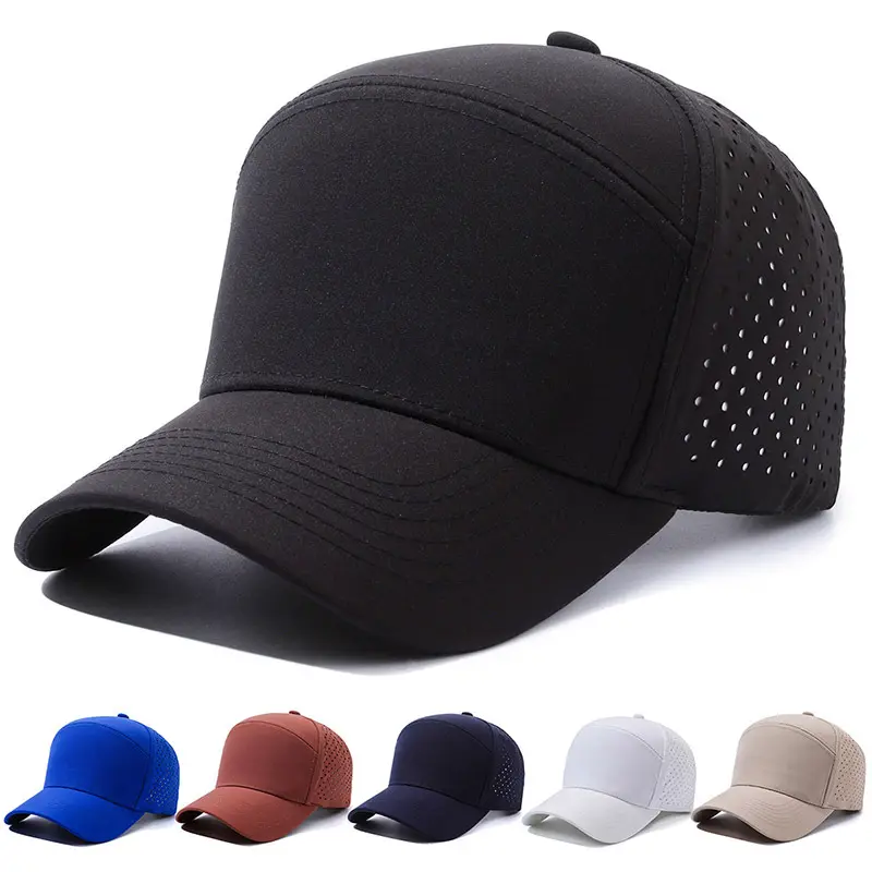New High Quality Mesh Quick Drying Baseball Cap Seven Panel Sun Hat OEM Low MOQ Custom Logo Caps For Unisex