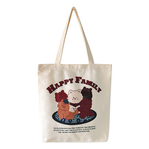 Sac à bandoulière grande capacité en toile à <span class=keywords><strong>deux</strong></span> sangles, motif dessin animé, pour femme, avec fermeture éclair, idéal pour l'école ou les cours, écologique, vente en gros usine - Product Image 5