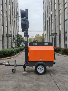 Xe di động gắn tháp DIESEL ánh sáng 360 độ xoay chiều cao tối đa 9.2 M bảo trì miễn phí năng lượng mặt trời chiếu sáng tháp - Product Image 5