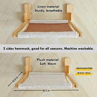 Hamac pour chat en bois naturel JQ, hamac pour chat à fenêtre, pliable, perchoir pour chat à fenêtre pour les petites fenêtres