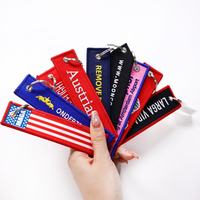 Porte-clés brodés en polyester découpé au laser, plusieurs couleurs, design écologique pour sacs à dos et motos - Logo personnalisé