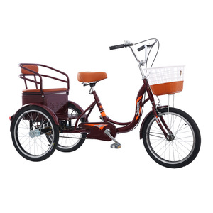 Tricycle humain transfrontalier pour personnes âgées, scooter de loisirs, véhicule de transport de marchandises et d'exercice, à pédales, pour la livraison de nourriture, capacité de charge de 150 kg, 20 pouces - Product Image 5