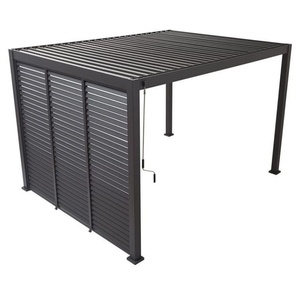 Pérgola de Aluminio de Lujo Moderna para Exteriores, con Lamas Motorizadas con Recubrimiento en Polvo, Fácil de Montar, Bioclimática Eléctrica - Product Image 1