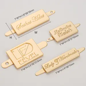 Alta Qualidade Design Metal Bag Labels Custom Gold Engraving Metal Logo Fornecedor Custom Metal Logo Tag para Handbag