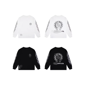T-shirt a maniche lunghe Chrome Hearts <span class=keywords><strong>AR</strong></span> Border Fashion in cotone puro di alta qualità, girocollo, unisex, vestibilità ampia, all'ingrosso - Product Image 3