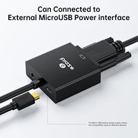 Biaze Adaptor HDMI ke VGA Bahan ABS Baru untuk Audio 3.5mm & Daya USB 1080P Laptop TV Box PS4 Monitor & Proyektor