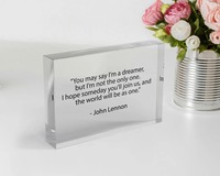 Plaque décorative de bureau personnalisée en acrylique – Citation motivante en lucite – Idée cadeau pour la pleine conscience