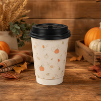 Gobelet à double paroi pour boissons chaudes, design Jack O Lantern, en kraft, isolé, résistant à la chaleur, jetable, 8 oz, fabricant chinois, directement de l'usine