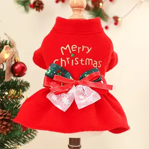 2023 Pet christmas gifts dress classic bowtie ugly christmas sweater wholesale pet shop promotional lovely christmas dog clothes
