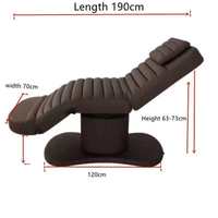 Lit de massage électrique côtelé marron chocolat avec base sur pieds réglable pour spa et salon de soins corporels