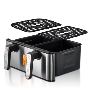 Friteuse à air double panier 10 L en acier inoxydable avec écran tactile, appareil électroménager multifonction - Product Image 4