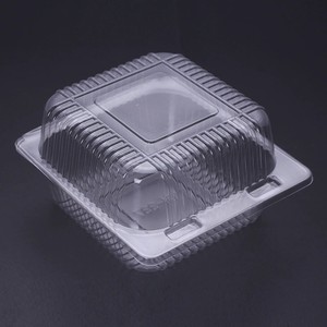 Disposable Food Storage Containers Clear Small Plastic Hot Dog Box with Hinged Lid for Bakery