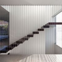 CBMMart grille d'escalier moderne unique design chêne massif bande de roulement escalier flottant avec capteur de lumière