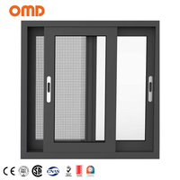 Fenêtres coulissantes en aluminium pour maisons Fenêtre coulissante à double vitrage avec ouverture horizontale à trois voies Fenêtre en verre pour balcon extérieur