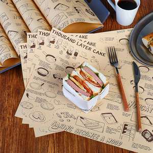 Vintage English logo Printed Packaging <b>Paper</b> for Hamburger Sandwiches and Food Mats Manufacturer for Wholesale - Product Image 3