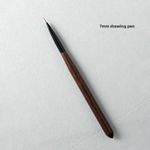 Wood Handle Nylon Nail Art Brush <b>Set</b> <b>Crimped</b> Ferrule Flat Ombre Fan Liner Brushes for Gel Decoration - Product Image 6