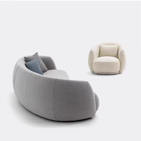 Italienische minimalist ische Stoff Sofa garnitur Wabi-Sabi inspirierte einfache Technologie Holz und Stoff für Wohnzimmer VIP Ecke