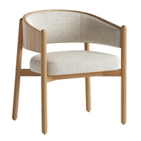 Fauteuil moderne simple avec dossier et accoudoirs, chaise de salle à manger en bois massif, revêtement en tissu, personnalisable, mobilier pour la maison, salon, restaurant