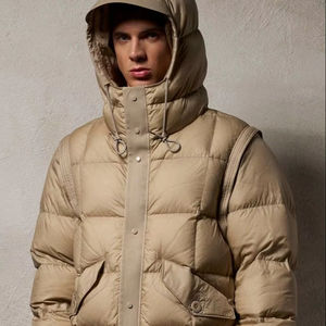 नए पुरुषों की डाउन भरने शीतकालीन फैशन चेकआउट पैटर्न स्प्लिंग डिजाइन वाटरप्रूफ गर्म डिचटेबल स्लीव प्यूफर जैकआदि। - Product Image 1