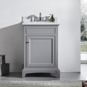 24Inch Transitional Bathroom Vanity with Wood Mirror& Water Resistant Design Durable Construction Single Sink Made in Vietnam - Product Image 2