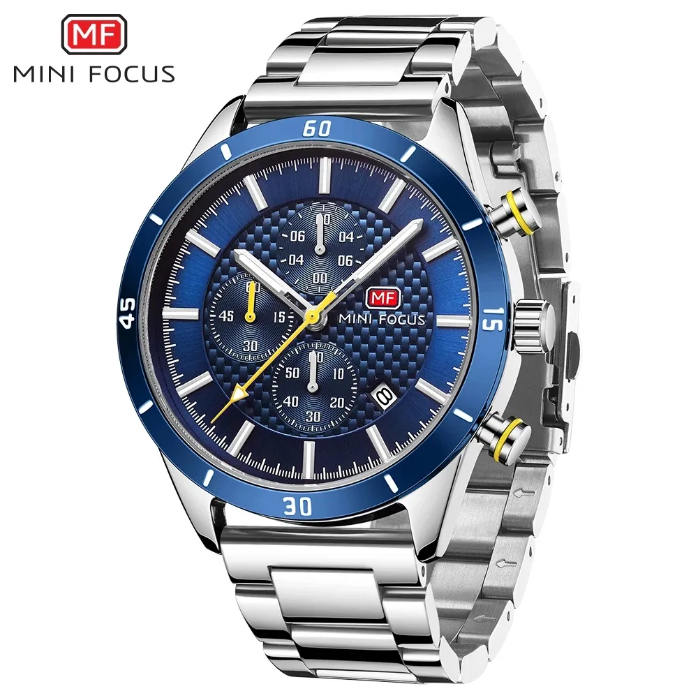 2022 Mini Focus 0283 New Top Brand Luxury Watches Business Steel Quartz Wristwatch Chronograpgh Luxury Formal Watches Men