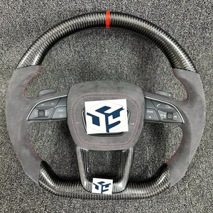 Volant sport de luxe en cuir et fibre de carbone pour Audi R8 TT <span class=keywords><strong>Mk2</strong></span> B8 RS TTS TTRs RS3-7 A3-A8 Q5-Q7 X5 M4 X6 - Product Image 1