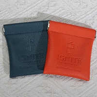 Nouvelle conception, porte-monnaie en cuir avec logo personnalisé, pochette à rouge à lèvres, petite pochette imperméable en cuir PU, sac à cosmétiques et bijoux