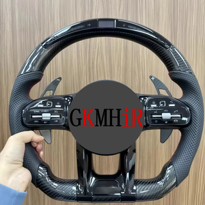 Volant en fibre de carbone avec écran LED et palettes de changement de vitesse pour Mercedes Benz A45 AMG CLS W176 C63 W204 <span class=keywords><strong>CLA</strong></span> W212 W207 W218 W117 - Product Image 5