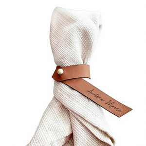 Premium PU Leather Contemporary Napkin <b>Ring</b> Custom <b>Name</b> Table Holder Durable Eco-Friendly Wedding Party Restaurant Hotel Dining - Product Image 1