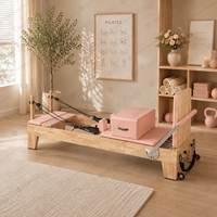 Machine de Pilates Reformer Professionnelle en Bois de Chêne, Équipement d'Exercice Commercial pour Studio, Ensemble Complet pour la Gym, le Yoga et les Centres de Formation