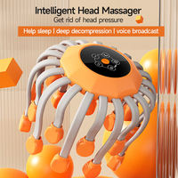 Masseur électrique intelligent pour la tête, appareil de massage du cuir chevelu multi-tentacules avec diffusion vocale pour la relaxation de la tête