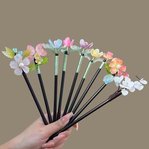 Luxury Ancient Style Hairpin Vintage Elegant Chinese Wooden Hair Stick for Women Handmade Exquisite <b>Flower</b> Tassel Hairpins - Product Image 1