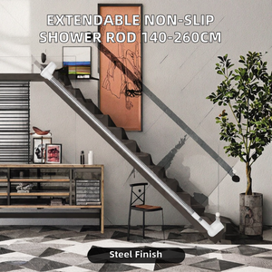 <span class=keywords><strong>Tringle</strong></span> de <span class=keywords><strong>Douche</strong></span> Extensible Moderne pour Salle de Bain 140-260cm en Acier Inoxydable Antidérapant, <span class=keywords><strong>Sans</strong></span> Perçage Requis - Product Image 2