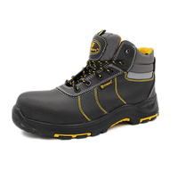 Bottes Tactiques de Sécurité en Cuir Noir Gaufré avec Embout Composite et Coque en Acier, Chaussures de Protection pour Travail Minier