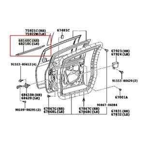 HYA Compatible con <span class=keywords><strong>Yaris</strong></span> Vitz Hatchback 2006-09, Burlete para Puerta con Servicios de Corte y Soldadura, 4 Piezas - Product Image 2