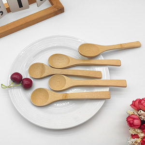 Cucharas de bambú o madera sin pintar para sopa y comidas, cucharas de café de mango largo, pequeñas cucharas de bambú para miel y mermelada. - Product Image 1