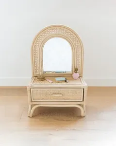 Nouveau produit en rotin pour enfants vanité ensemble pour bébé conception OEM personnaliser jouet fait main pour enfant du Vietnam en gros - Product Image 3