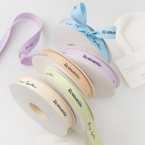 Ribbon Spool 2Cm Matte Cotton Romantic Always Together Printed For Wedding Floral Arrangements Gift Wrapping - Product Image 2