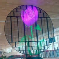 Écran LED Rond Pleine Couleur P3.91 Haute Transparence avec Luminosité de 2000 cd et Garantie de 5 Ans pour Publicité en Vitrine